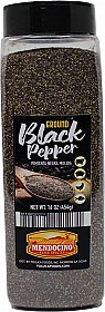 Mendocino Black Pepper Ground 16 oz Jar /  Pimienta Negra Molida