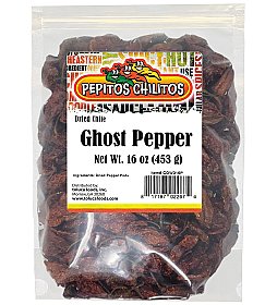 Pepitos Chilitos Ghost Pepper (Bhut Jolokia) 1lb Bag