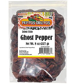 Pepitos Chilitos Chile Ghost Pepper (Bhut Jolokia) 8oz Bag