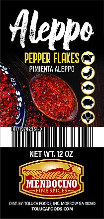 Mendocino Aleppo Pepper Flakes 12 oz Jar