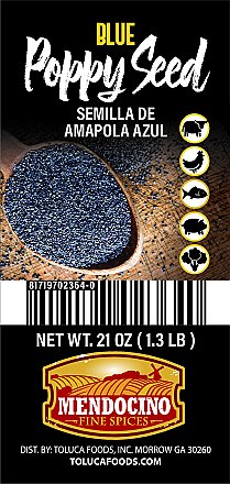 Mendocino Blue Poppy Seed 21oz Jar