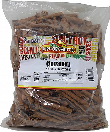 Pepitos Chilitos Cinnamon Sticks (Cassia) 5lb Bag