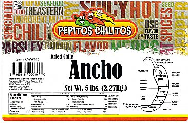 Pepitos Chilitos Chile Ancho 5lb Bag