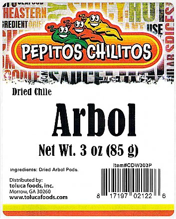 Pepitos Chilitos Chile De Arbol Whole 3oz Bag