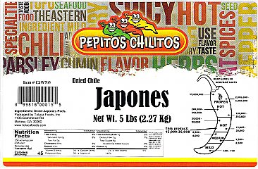 Chile Japones 5lb bag Food Service Pack