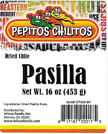 Pepitos Chilitos Chile Pasilla 1lb Bag