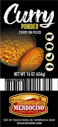 Mendocino Curry Powder 16oz Jar