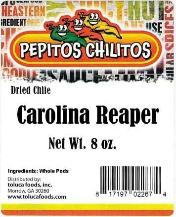 Pepitos Chilitos Carolina Reaper Chile 8oz Bag