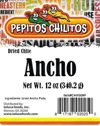 Pepitos Chilitos Chile Ancho 12oz Bag