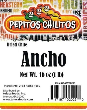 Pepitos Chilitos Chile Ancho 1lb Bag