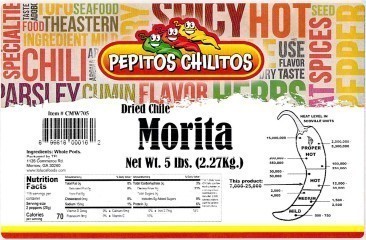 Pepitos Chilitos Chile Morita 5lb bag