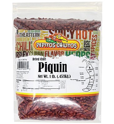 Pepitos Chilitos Chile Piquin 1lb Bag