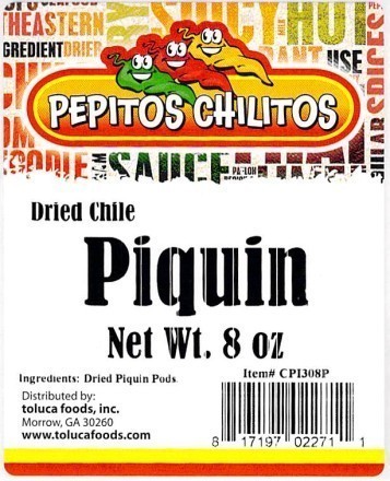 Pepitos Chilitos Chile Piquin 8oz Bag
