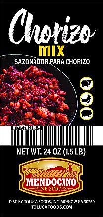 Mendocino Sazonador para Chorizo 24oz