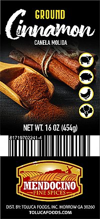 Mendocino Ground Cinnamon 16oz Jar