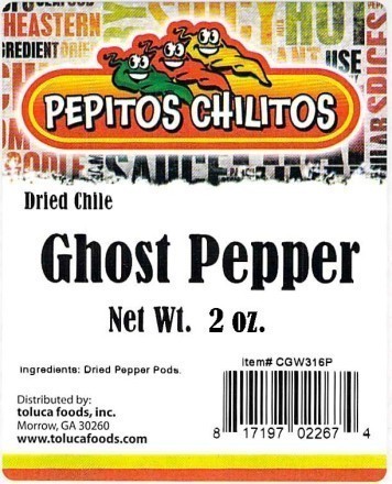 Pepitos Chilitos Ghost Pepper (Bhut Jolokia) 2oz Bag