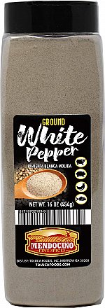 Mendocino White Pepper Ground 16oz Jar