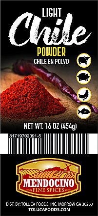 Mendocino Light Chile Powder 16oz Jar